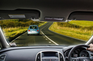 drivers view of road