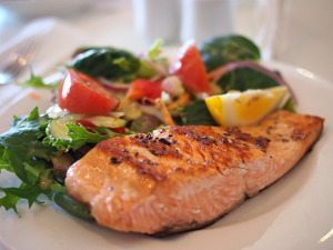 salmon and vegetables