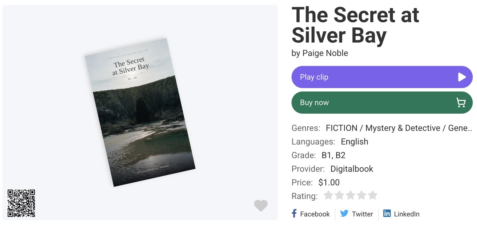 A published audiobook page on Digitalbook with play clip, buy now, genres, languages and price A published audiobook page on Digitalbook with play clip, buy now, genres, languages and price