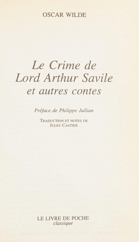 Le crime de Lord Arthur Savile