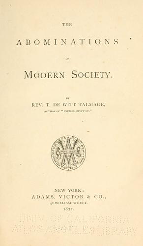 Abominations of Modern Society