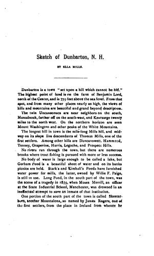 Sketch of Dunbarton, New Hampshire