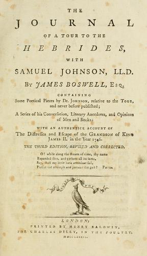 Journal of a Tour to the Hebrides with Samuel Johnson