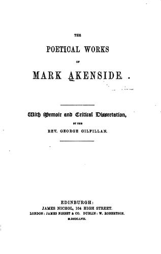 The Poetical Works of Mark Akenside