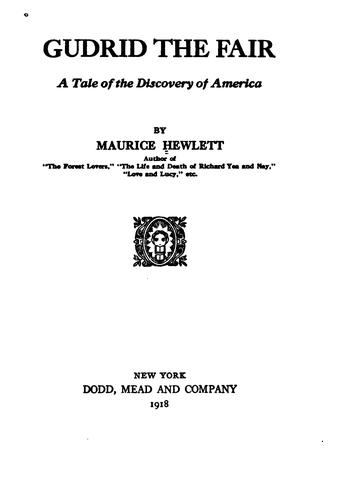 Gudrid the Fair A Tale of the Discovery of America