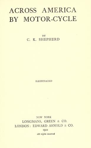 Across America by Motor-cycle