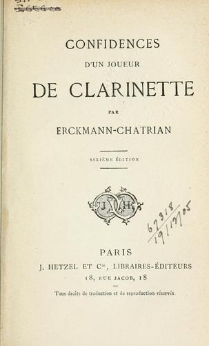 Confidences d'un joueur de clarinette