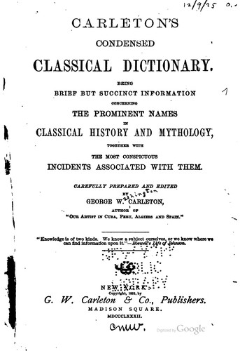 Carleton's Condensed Classical Dictionary