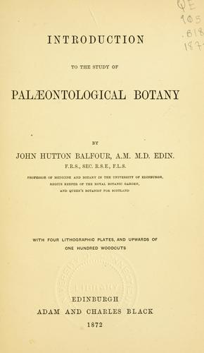 Introduction to the Study of Palæontological Botany