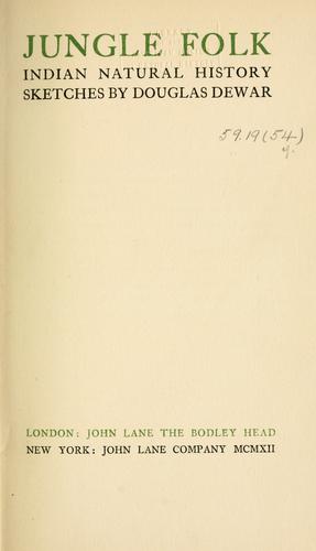 Jungle Folk: Indian Natural History Sketches