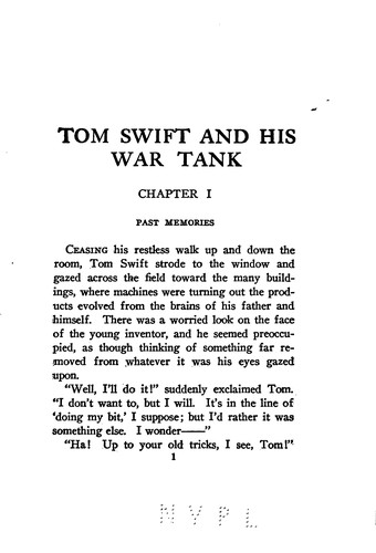 Tom Swift and His War Tank; Or, Doing His Bit for Uncle Sam