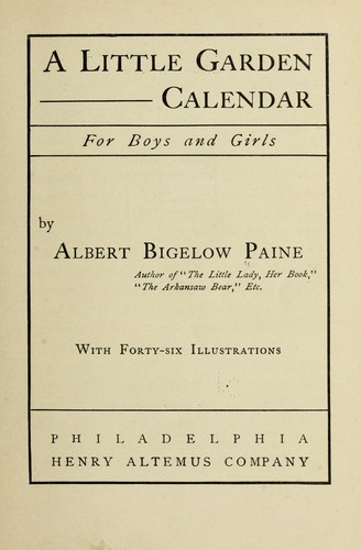 A Little Garden Calendar for Boys and Girls
