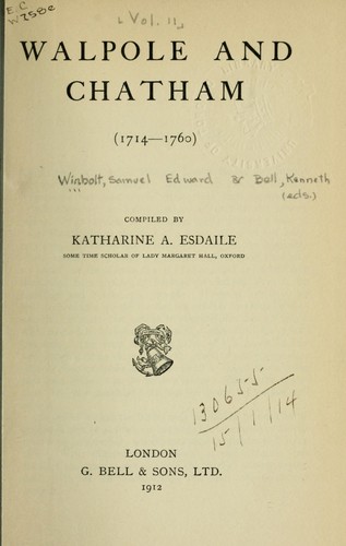 Walpole and Chatham (1714-1760)