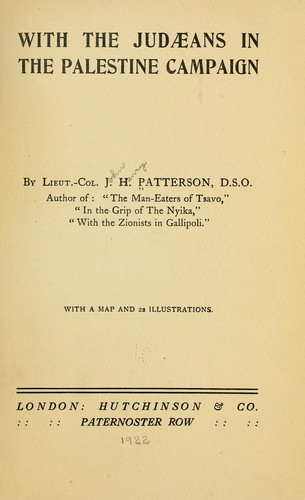 With the Judæans in the Palestine Campaign