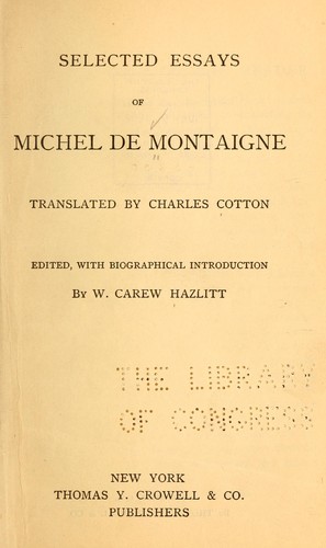 Selected Essays of Michel de Montaigne