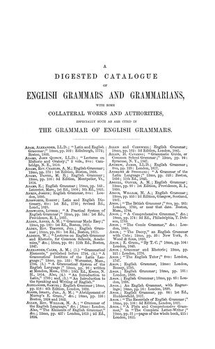 The Grammar of English Grammars