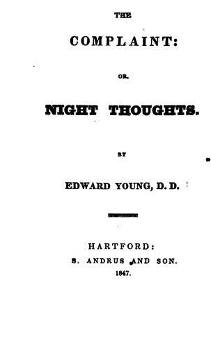 Complaint; or Night Thoughts