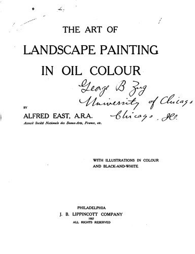 Art of Landscape Painting in Oil Colour