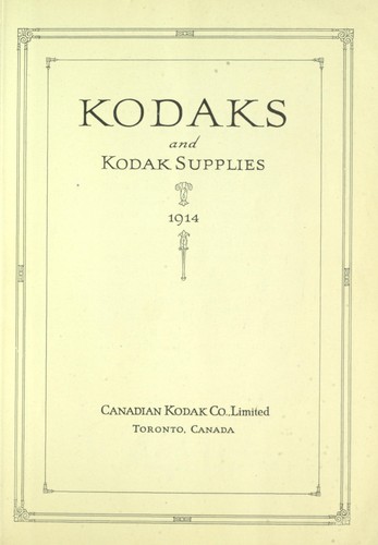 Kodaks and Kodak Supplies, 1914