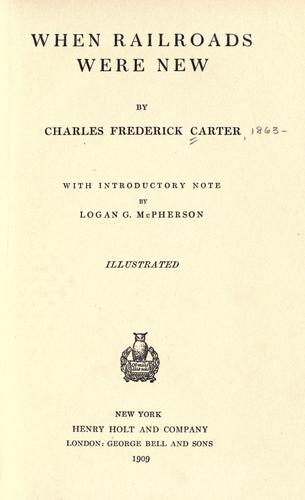 When Railroads Were New