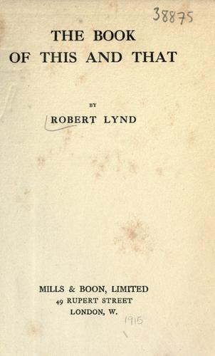 The Book of This and That