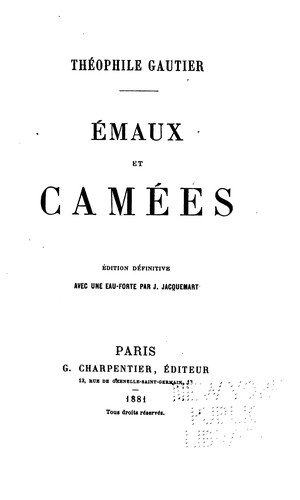 Émaux et Camées