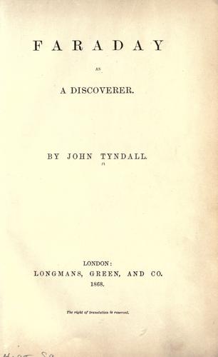 Faraday as a Discoverer