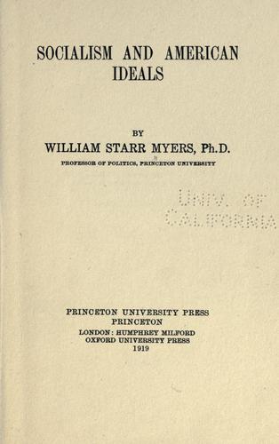 Socialism and American ideals