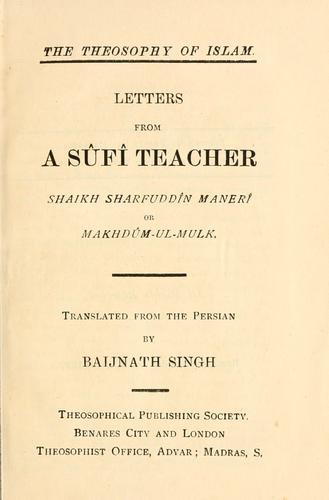 Letters from a Sûfî Teacher