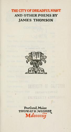 The City of Dreadful Night