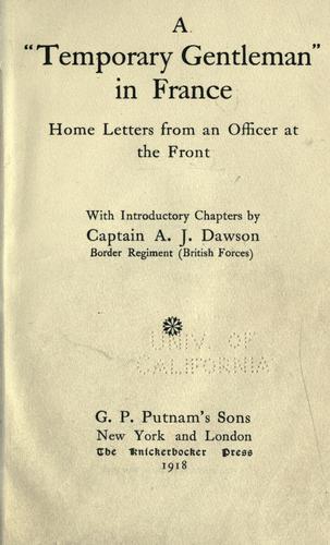 A "Temporary Gentleman" in France