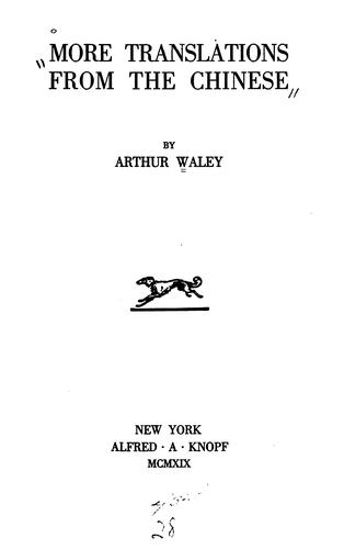 More Translations from the Chinese