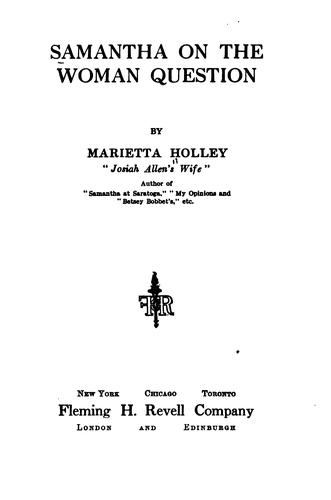 Samantha on the Woman Question