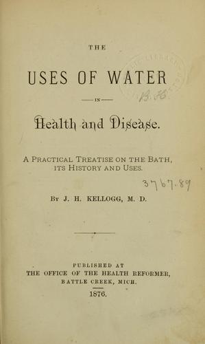 Uses of Water in Health and Disease