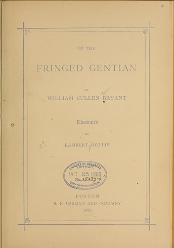To The Fringed Gentian