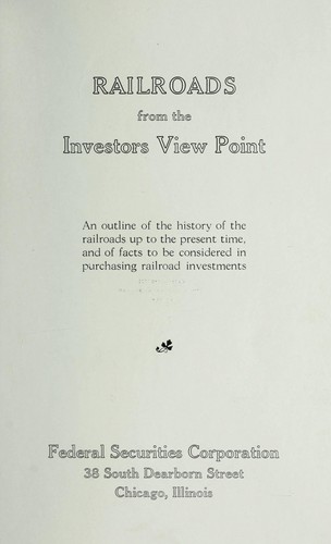 Railroads from the Investor's View Point