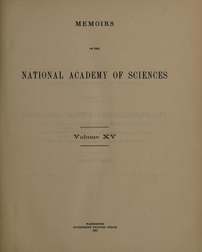 Psychological Examining in the United States Army