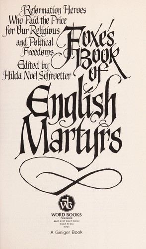 Book of English Martyrs