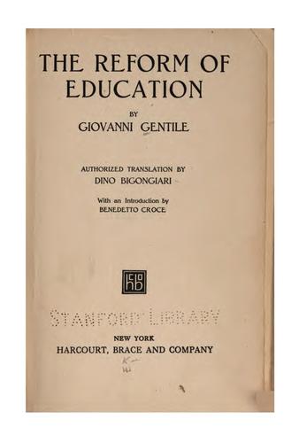 The Reform of Education