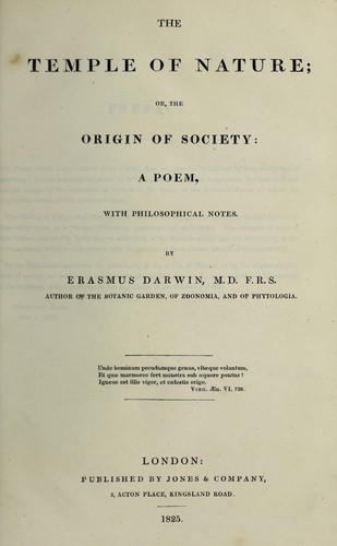 The Temple of Nature; or, the Origin of Society A Poem, with Philosophical Notes