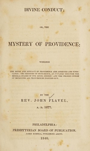 Divine Conduct, or the Mystery of Providence