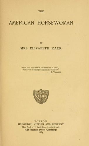 The American Horsewoman