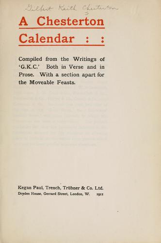 Chesterton Calendar