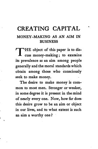 Creating Capital Money-making as an aim in business