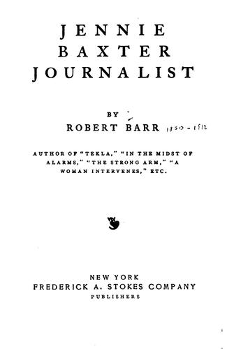 Jennie Baxter, Journalist