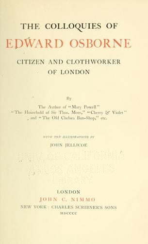 The Colloquies of Edward Osborne, Citizen and Clothworker of London