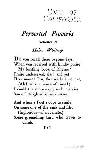 Perverted Proverbs: A Manual of Immorals for the Many