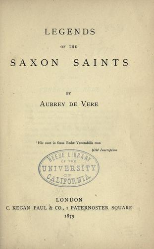 Legends of the Saxon Saints