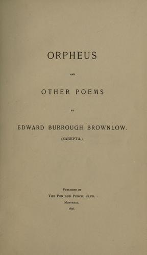 Orpheus and Other Poems