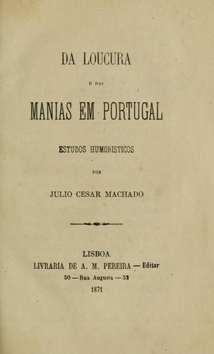 Da Loucura e das Manias em Portugal